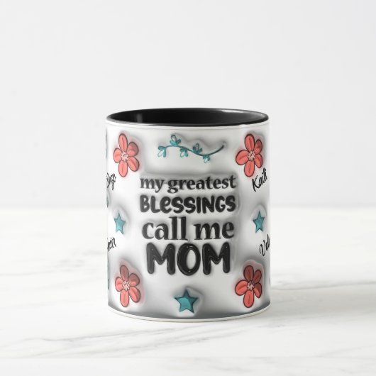 Gepersonaliseerde Moederdag "3D-effect" Mok (Midden)