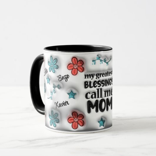 Gepersonaliseerde Moederdag "3D-effect" Mok (Voorkant links)