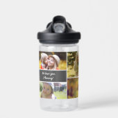 Gepersonaliseerde Moederdag aangepaste fotocollage Waterfles (Voorkant)