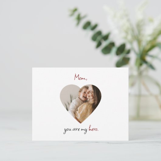 Gepersonaliseerde Moederdag Briefkaart (Staand voorkant)