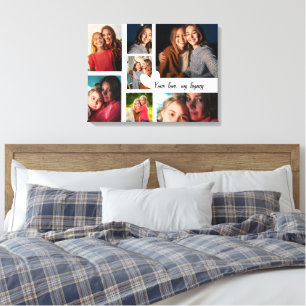 Gepersonaliseerde Moederdag Custom Photo Collage Canvas Afdruk