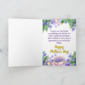 Gepersonaliseerde Moederdag floral 1 handafdruk Kaart (Binnen)