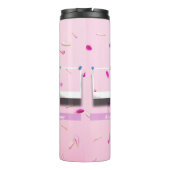 Gepersonaliseerde Moederdag Fotocollage Girly Pink Thermosbeker (Achterkant)