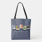 Gepersonaliseerde Moederdag Fotocollage Zilver Gri Tote Bag (Achterkant)