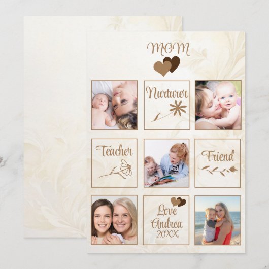 Gepersonaliseerde  Moederdag fotokaart Feestdagenkaart (Voorkant / Achterkant)