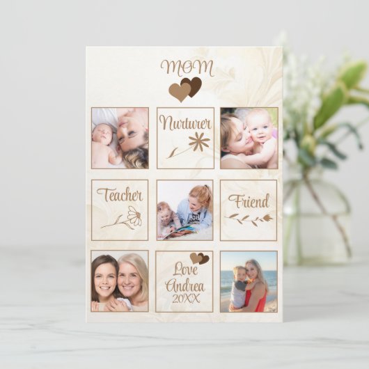 Gepersonaliseerde  Moederdag fotokaart Feestdagenkaart (Staand voorkant)