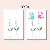 Gepersonaliseerde Moederdag Handafdruk bloem Art Poster