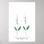 Gepersonaliseerde Moederdag Handafdruk bloem Art Poster (Voorkant)