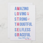 Gepersonaliseerde Moederdag Kaart Celebration Kaar (Voorkant / Achterkant)