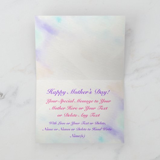 Gepersonaliseerde Moederdag-Kaarten met uw bericht Kaart (Binnen)