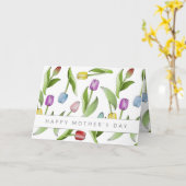 Gepersonaliseerde Moederdag Moderne Kleurrijke Tul Kaart (Gele Bloem)
