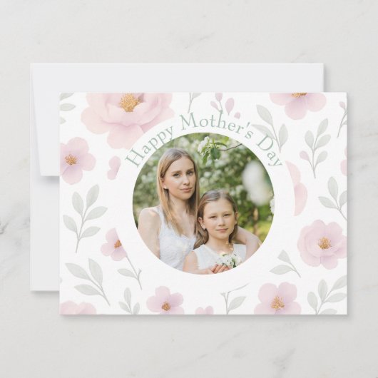 Gepersonaliseerde Moederdag - Pastel Bloem | Feestdagenkaart (Voorkant)
