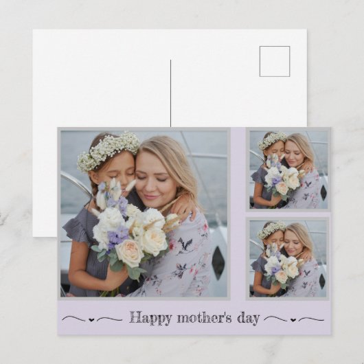 Gepersonaliseerde Moederdag Photo Collage Briefkaa Feestdagenkaart (Voorkant / Achterkant)