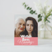 Gepersonaliseerde moederdag, 's werelds beste mama feestdagenkaart (Staand voorkant)
