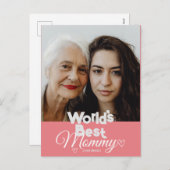 Gepersonaliseerde moederdag, 's werelds beste mama feestdagenkaart (Voorkant / Achterkant)