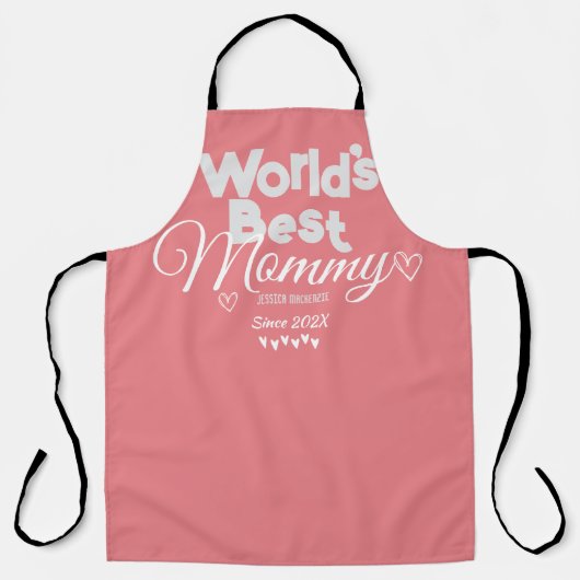 Gepersonaliseerde moederdag, 's werelds beste mama schort (Voorkant)