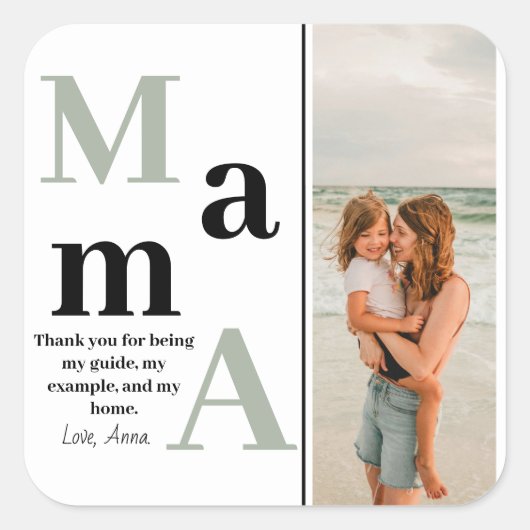 Gepersonaliseerde Moederdag Sticker – Foto & Beric (Voorkant)