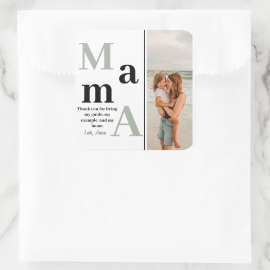 Gepersonaliseerde Moederdag Sticker – Foto & Beric (Tas)