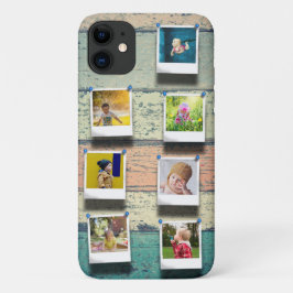 Gepersonaliseerde Moeders Fotocollage Hout Case-Mate iPhone Case