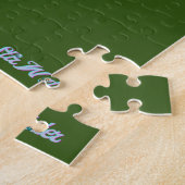 Gepersonaliseerde moeilijke groene kleur ontspanne legpuzzel (Zijkant)