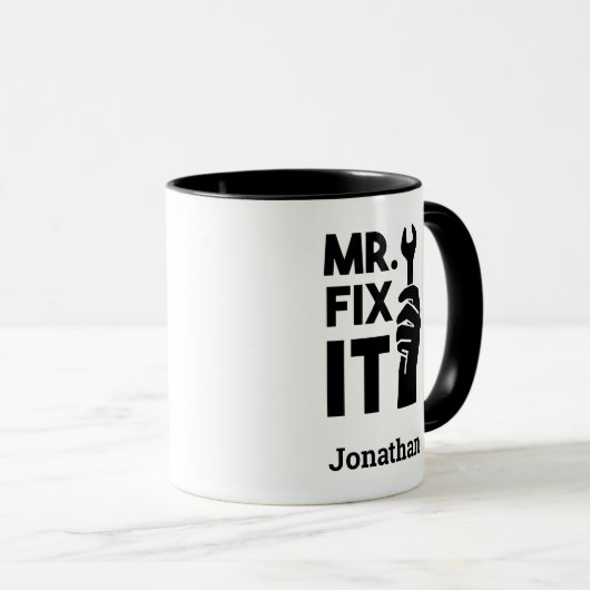 Gepersonaliseerde moersleutel Mr Fix It Mok (Voorkant rechts)
