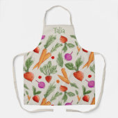 Gepersonaliseerde moestuin havermoutkleurige schor schort (Voorkant)