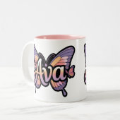 Gepersonaliseerde mok - Ava Butterfly Design Mok (Voorkant links)