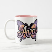Gepersonaliseerde mok - Ava Butterfly Design Mok (Links)