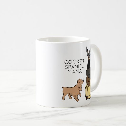 Gepersonaliseerde Mok Cocker Spaniel Mama Coffee (Voorkant rechts)