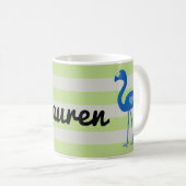 Gepersonaliseerde Mok Flamingo Hearts (Blue-Neon) (Voorkant rechts)