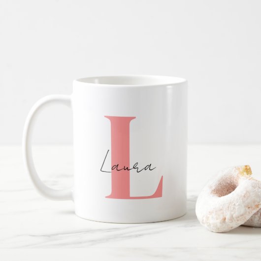 Gepersonaliseerde Mok Initiaal met Naam Cup Custom (Met donut)