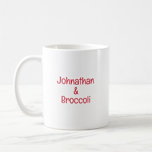 Gepersonaliseerde mok Jonathan & Broccoli (Links)