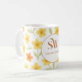 Gepersonaliseerde mok met Sinaasappel en gele bloe (Voorkant links)