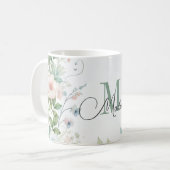 Gepersonaliseerde mok met wilde bloemen en groene  (Voorkant links)