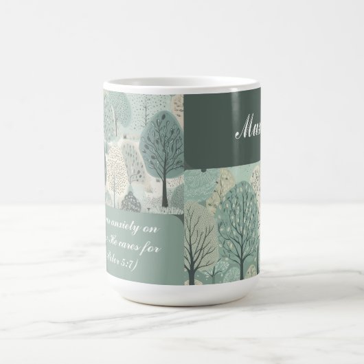 Gepersonaliseerde mok - Pastel Green Forest (Center)