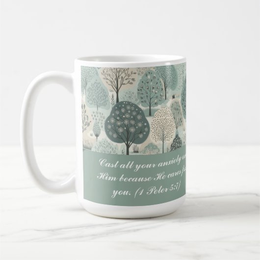 Gepersonaliseerde mok - Pastel Green Forest (Links)