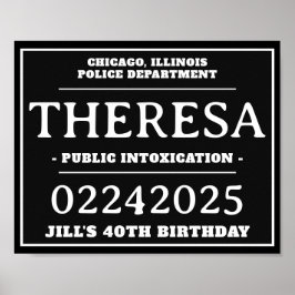 Gepersonaliseerde Mok Shot Tekens, Verjaardagsfees Poster