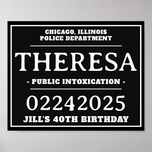 Gepersonaliseerde Mok Shot Tekens, Verjaardagsfees Poster (Voorkant)