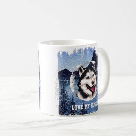 Gepersonaliseerde Mok van Siberian Husky Coffee (Voorkant rechts)