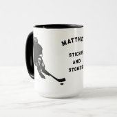 Gepersonaliseerde Mok voor cadeau voor Hockey Play (Voorkant links)