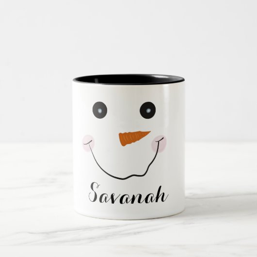 Gepersonaliseerde Mok voor Kerstmis Happy Snowman (Center)