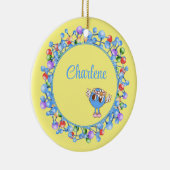 Gepersonaliseerde moleculen deeltjes Vrede Atoom  Keramisch Ornament (Rechts)