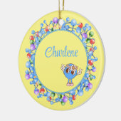 Gepersonaliseerde moleculen deeltjes Vrede Atoom  Keramisch Ornament (Links)