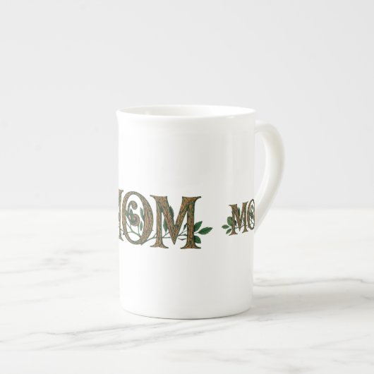 Gepersonaliseerde "Mom" Bone China Mok Design (Voorkant rechts)