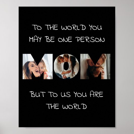 Gepersonaliseerde Mom Foto Quote Wall Art Print (Voorkant)