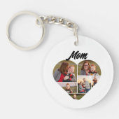 Gepersonaliseerde Mom Heart Shape Fotocollage Sleutelhanger (Voorkant)