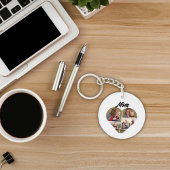 Gepersonaliseerde Mom Heart Shape Fotocollage Sleutelhanger