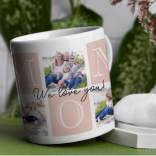 Gepersonaliseerde Mom Love 7 Fotocollage Koffiemok