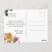 Gepersonaliseerde MOM Moederdag bloem Foto Briefkaart (Achterkant)