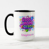 Gepersonaliseerde Mom Roze Blauw Bright Neon Gift Mok (Links)